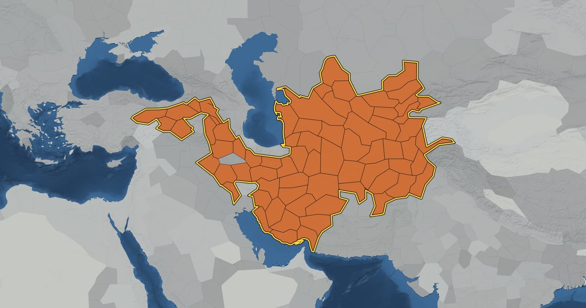Map of the Timurid Empire in 1401, at its largest extent