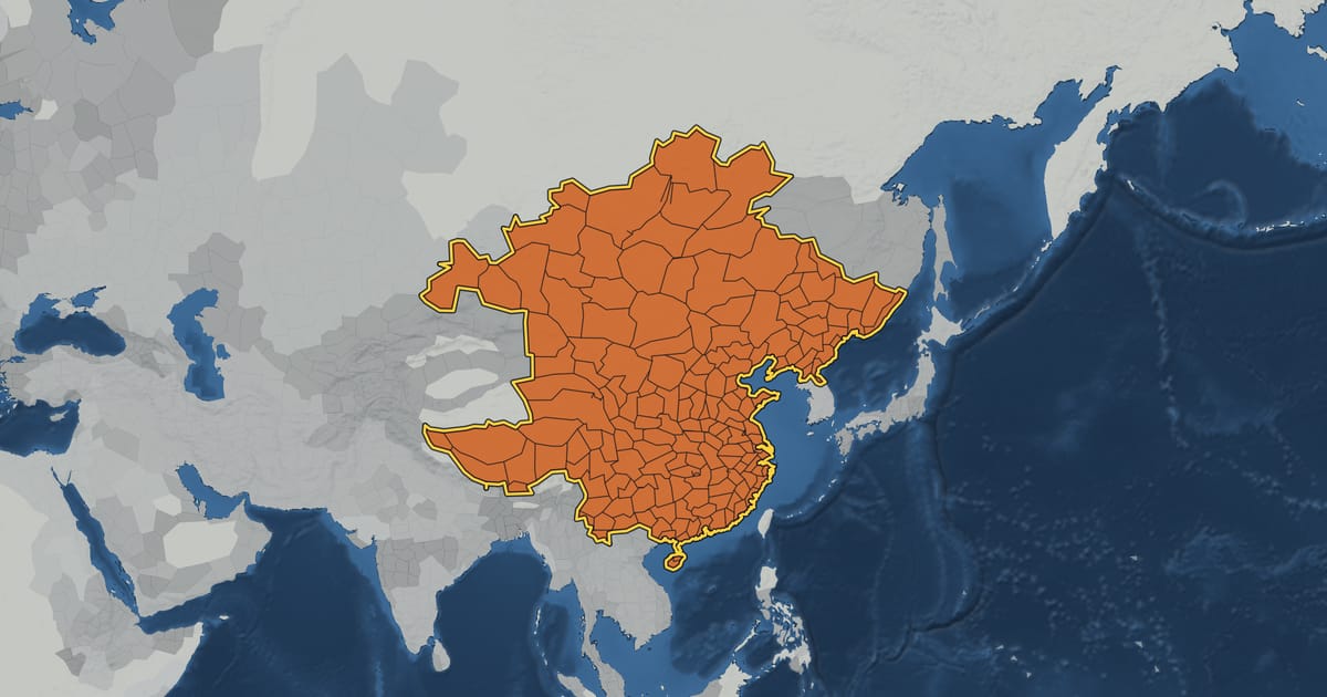 Map of the Yuan dynasty in 1280, at its largest extent